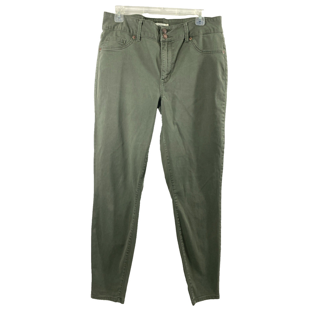 Maurices M Jeans Womens Size L Reg Military Green Denim‎ Stretch Skinny